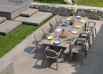 UV-álló szürke kartámlás kültéri szék– prémium olasz kerti bútor